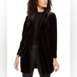 Alfani Women’s Black Shawl-Collar Velvet Blazer Size M NWT